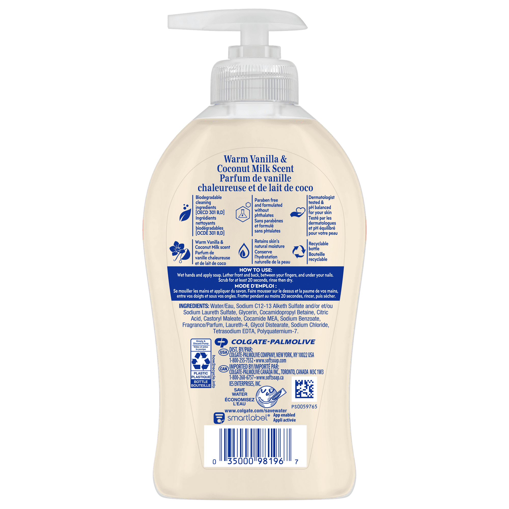 Softsoap Liquid Hand Soap, Warm Vanilla and Coconut Milk, 11.25 Fluid Ounce Bottle