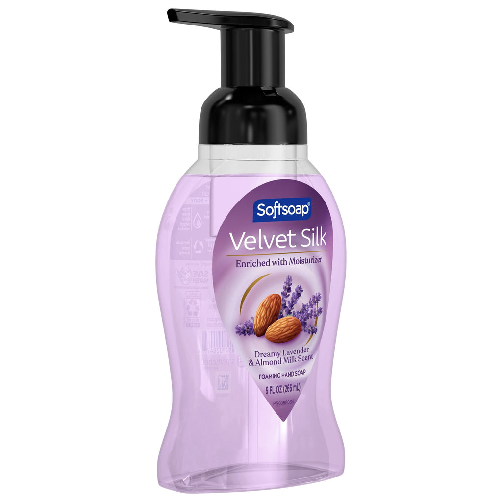 Softsoap Velvet Silk Foaming Liquid Hand Soap, Dreamy Lavender & Almond Milk Scent, 9 fl oz