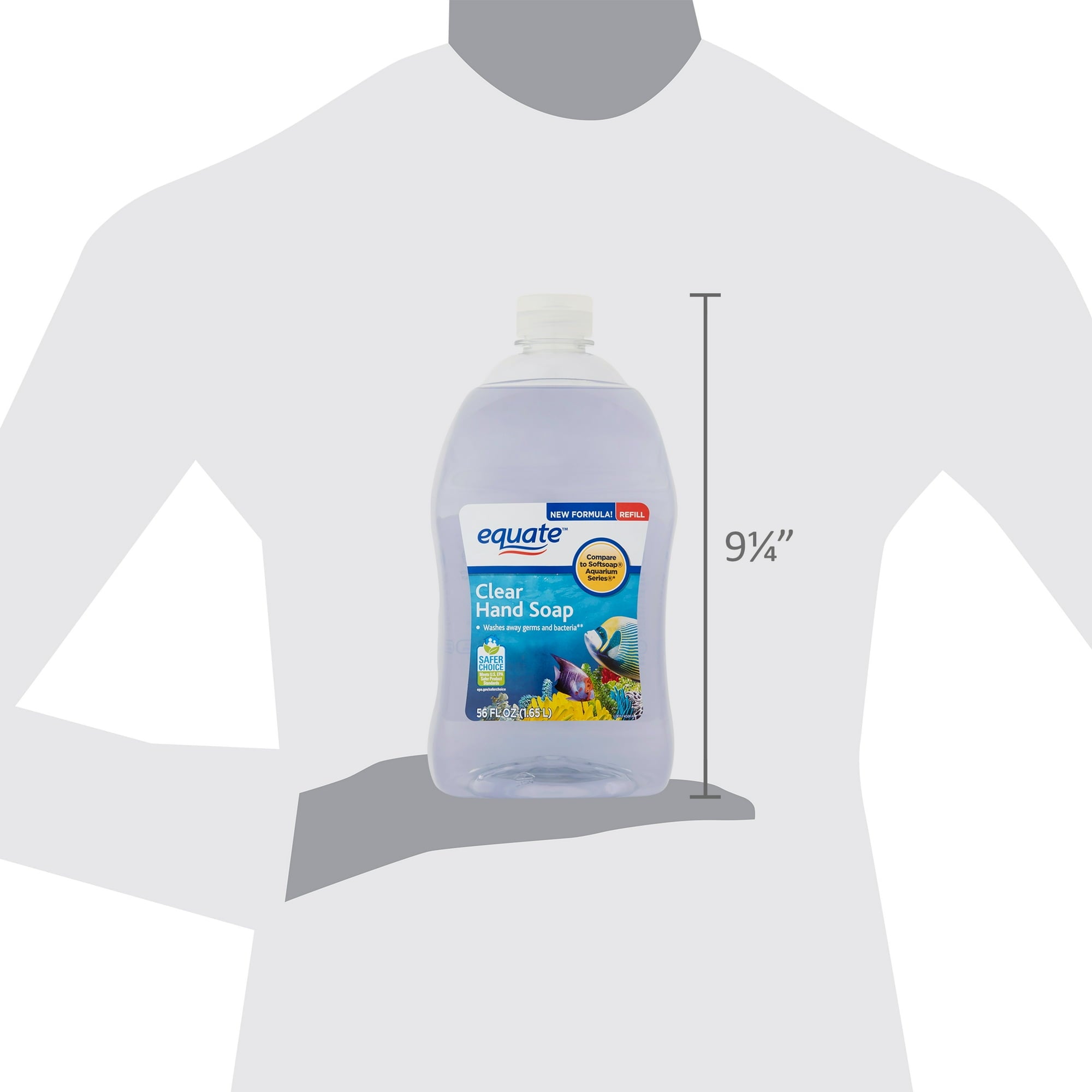 Equate Liquid Hand Soap Refill, Clear, 56 oz