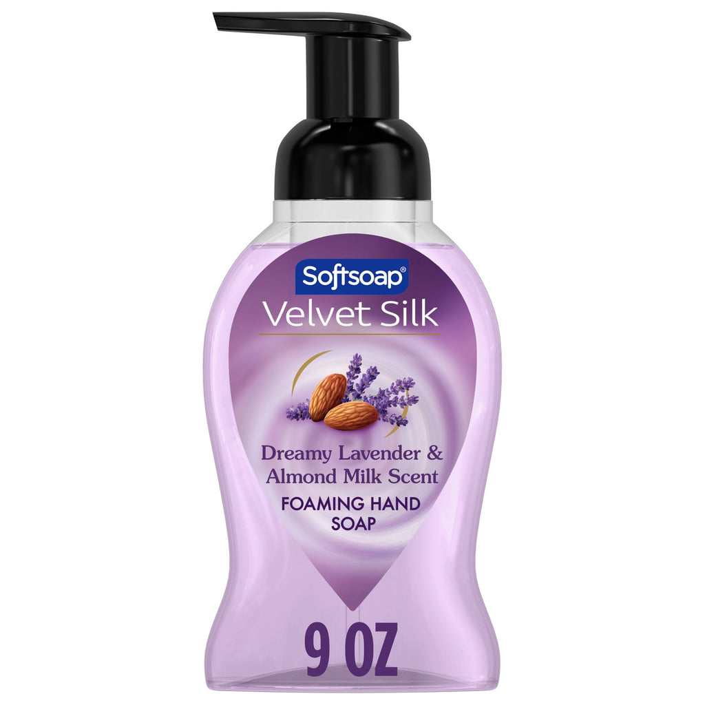 Softsoap Velvet Silk Foaming Liquid Hand Soap, Dreamy Lavender & Almond Milk Scent, 9 fl oz