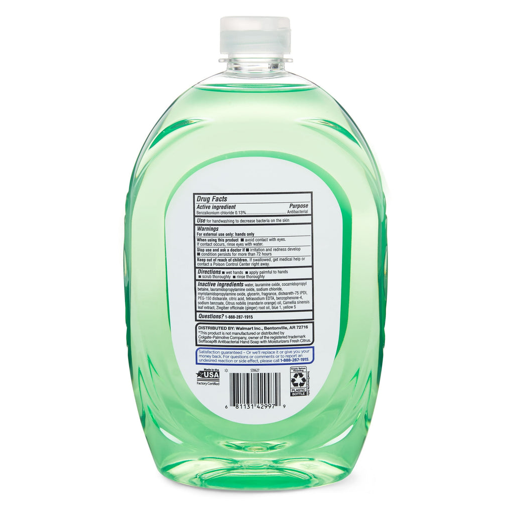 Equate Antibacterial Liquid Hand Soap Refill, Citrus, 50 fl oz
