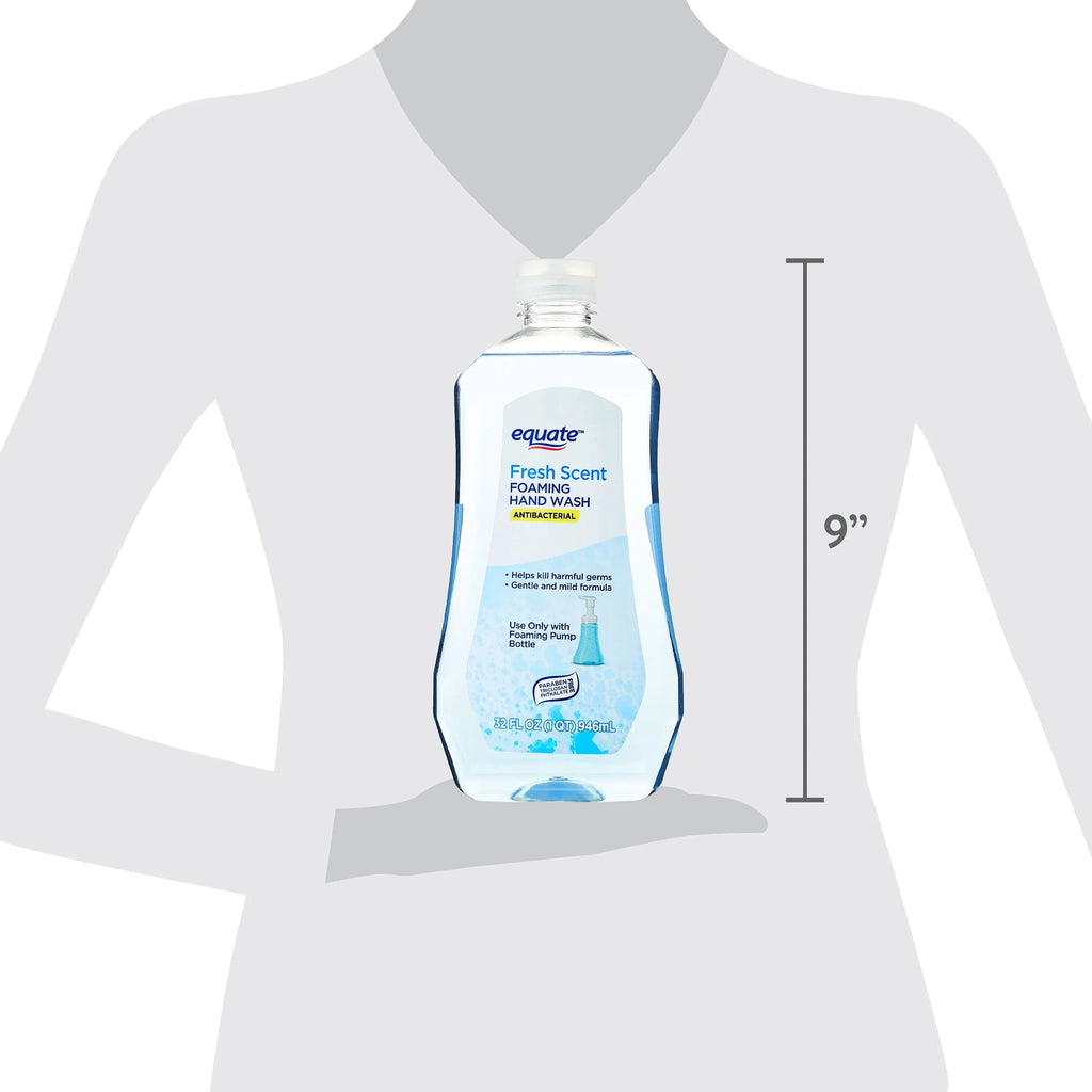 Equate Antibacterial Foaming Hand Wash, Fresh Scent, 32 fl oz