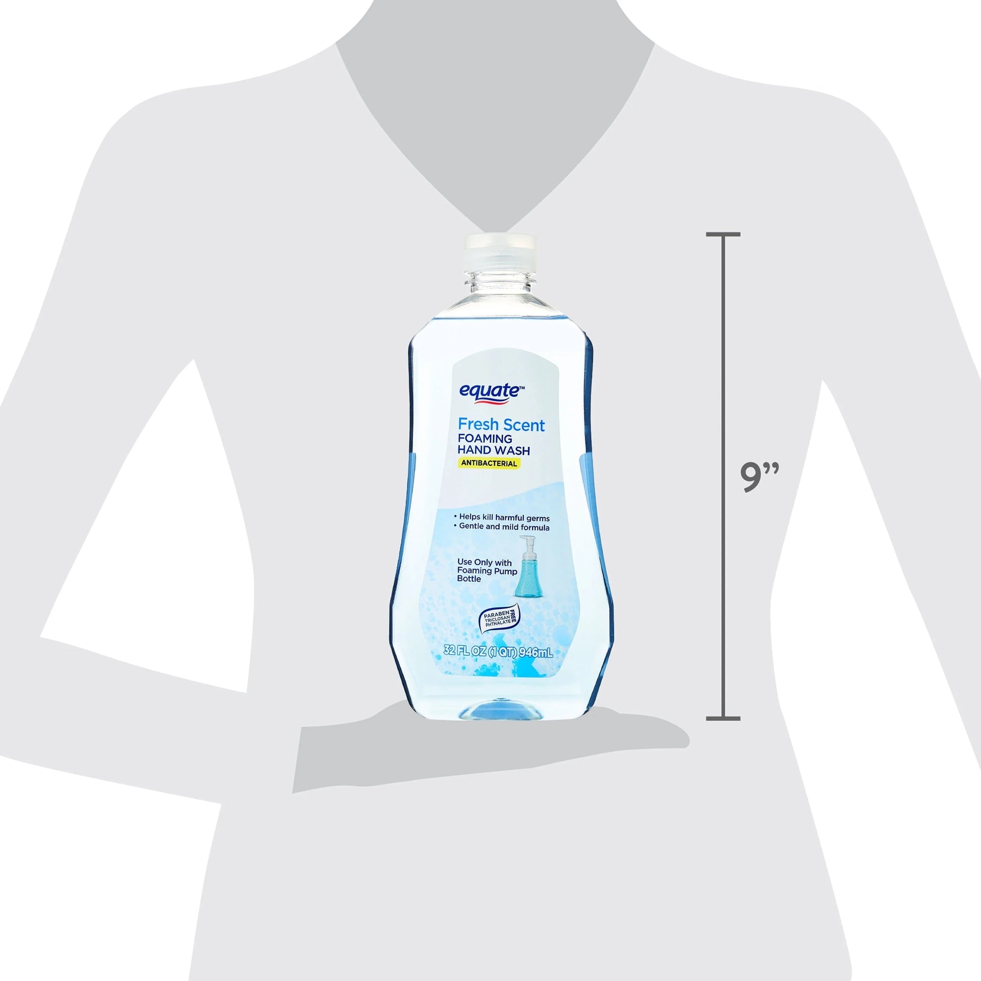 Equate Antibacterial Foaming Hand Wash, Fresh Scent, 32 fl oz