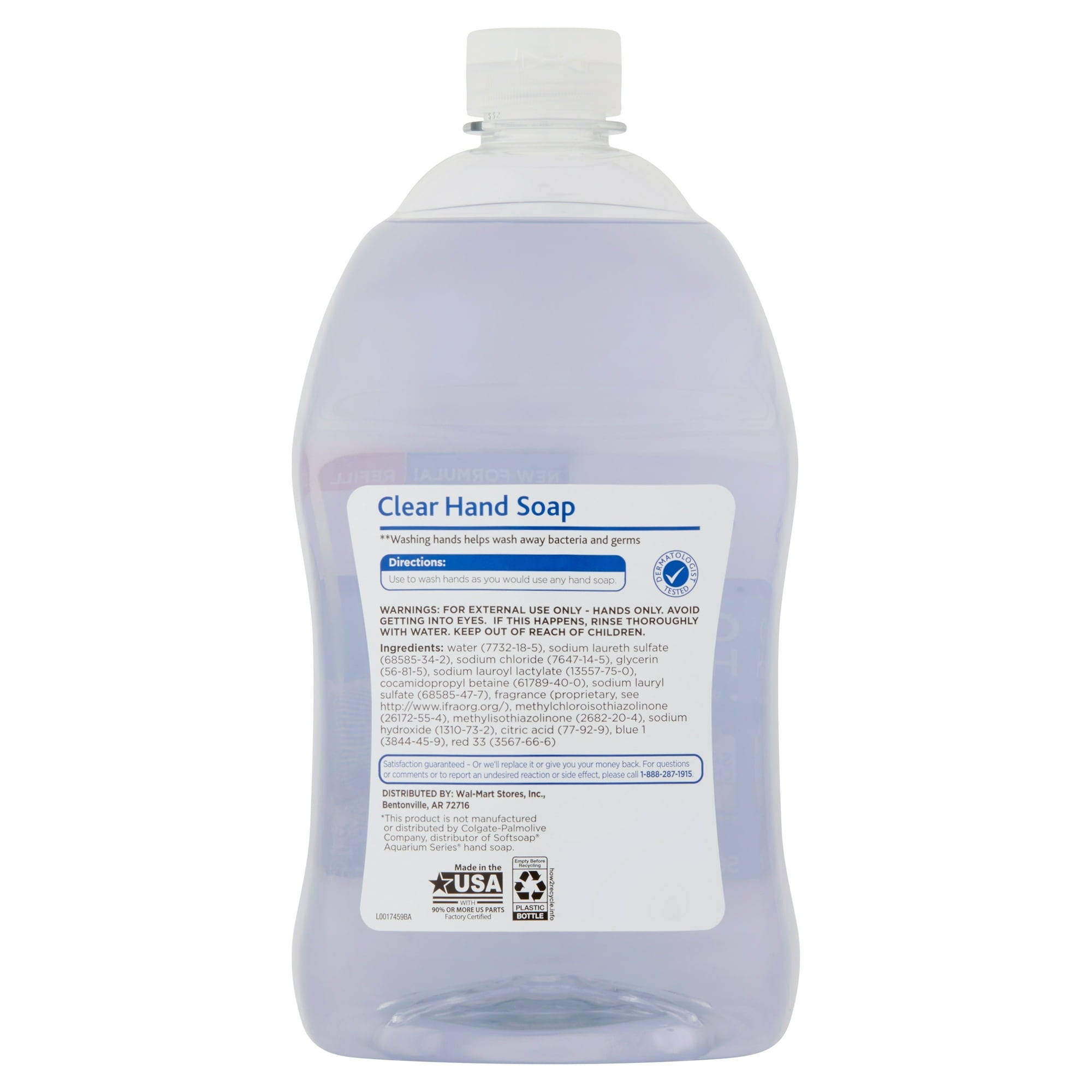 Equate Liquid Hand Soap Refill, Clear, 56 oz