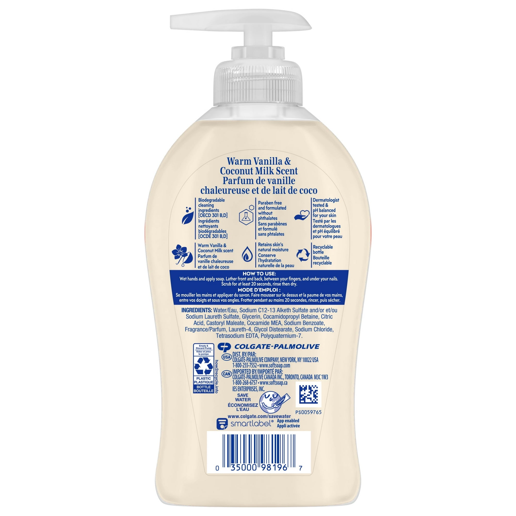 Softsoap Liquid Hand Soap, Warm Vanilla and Coconut Milk, 11.25 Fluid Ounce Bottle