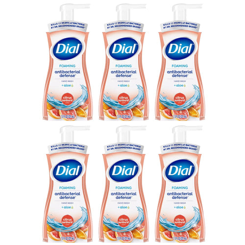 Dial Antibacterial Defense Citrus Sunburst Scent Foaming Hand Soap, 7.5 fl oz - 6 Pack