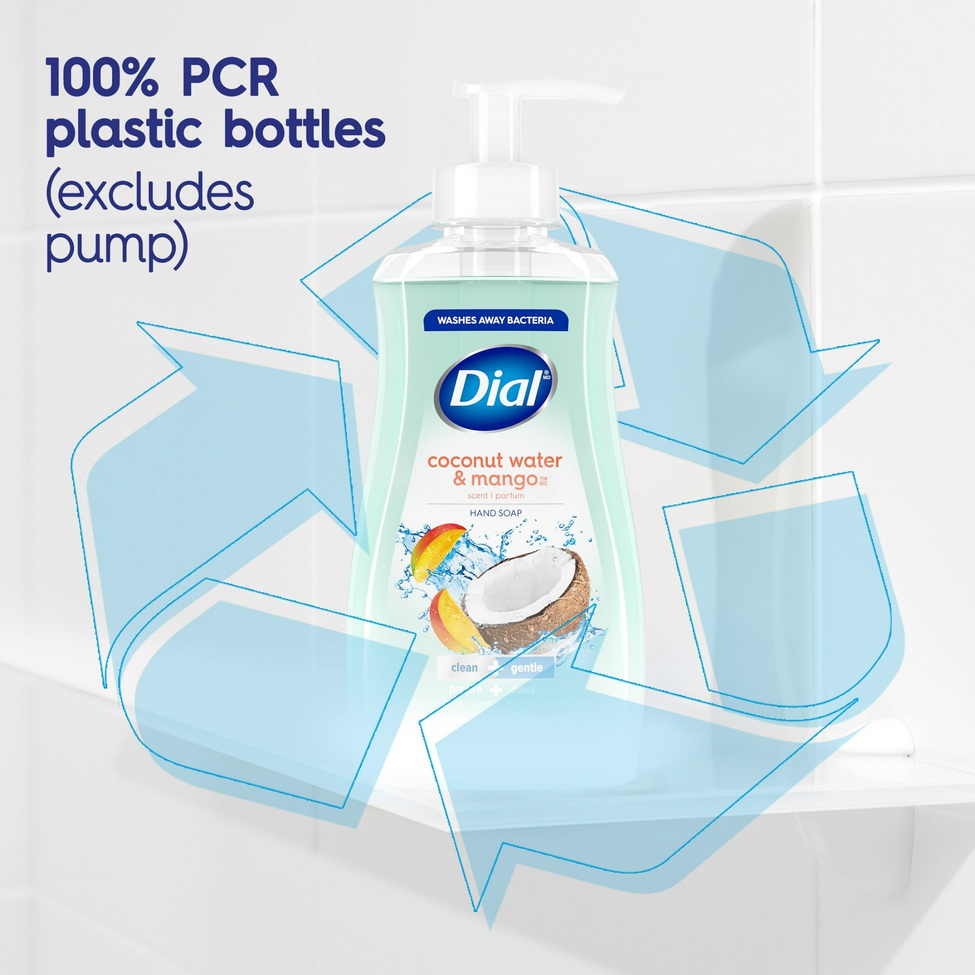 Dial Clean + Gentle Liquid Hand Soap, Coconut Water & Mango Gentle Hand Soap, 7.5 fl oz