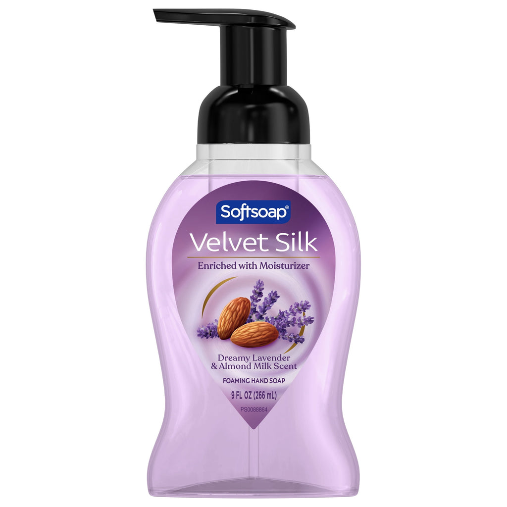 Softsoap Velvet Silk Foaming Liquid Hand Soap, Dreamy Lavender & Almond Milk Scent, 9 fl oz