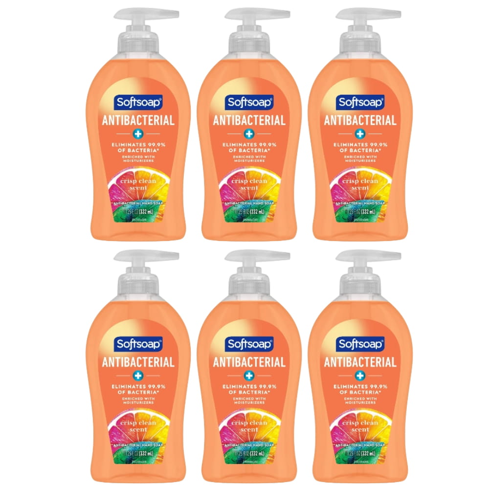 Softsoap Antibacterial Liquid Hand Soap Crisp Clean 11.25 fl oz, 6 Pack