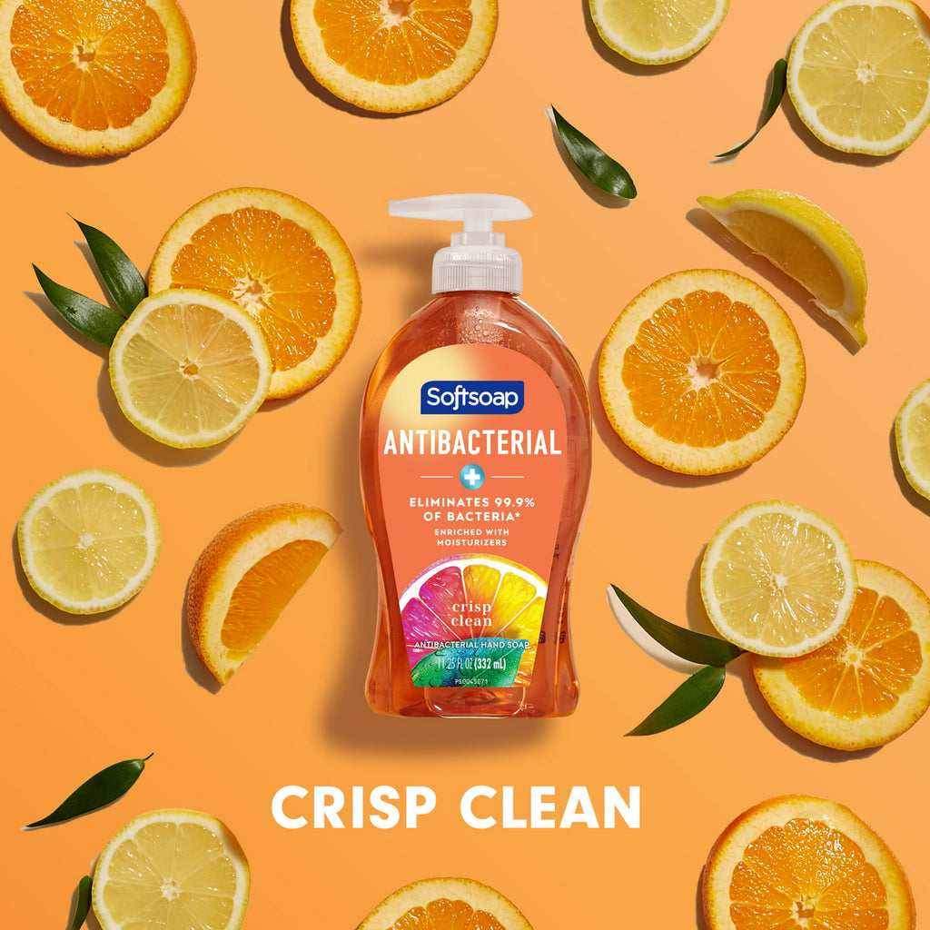 (6 pack) Softsoap Antibacterial Liquid Hand Soap, Crisp Clean, 11.25 Fluid Ounce Bottle