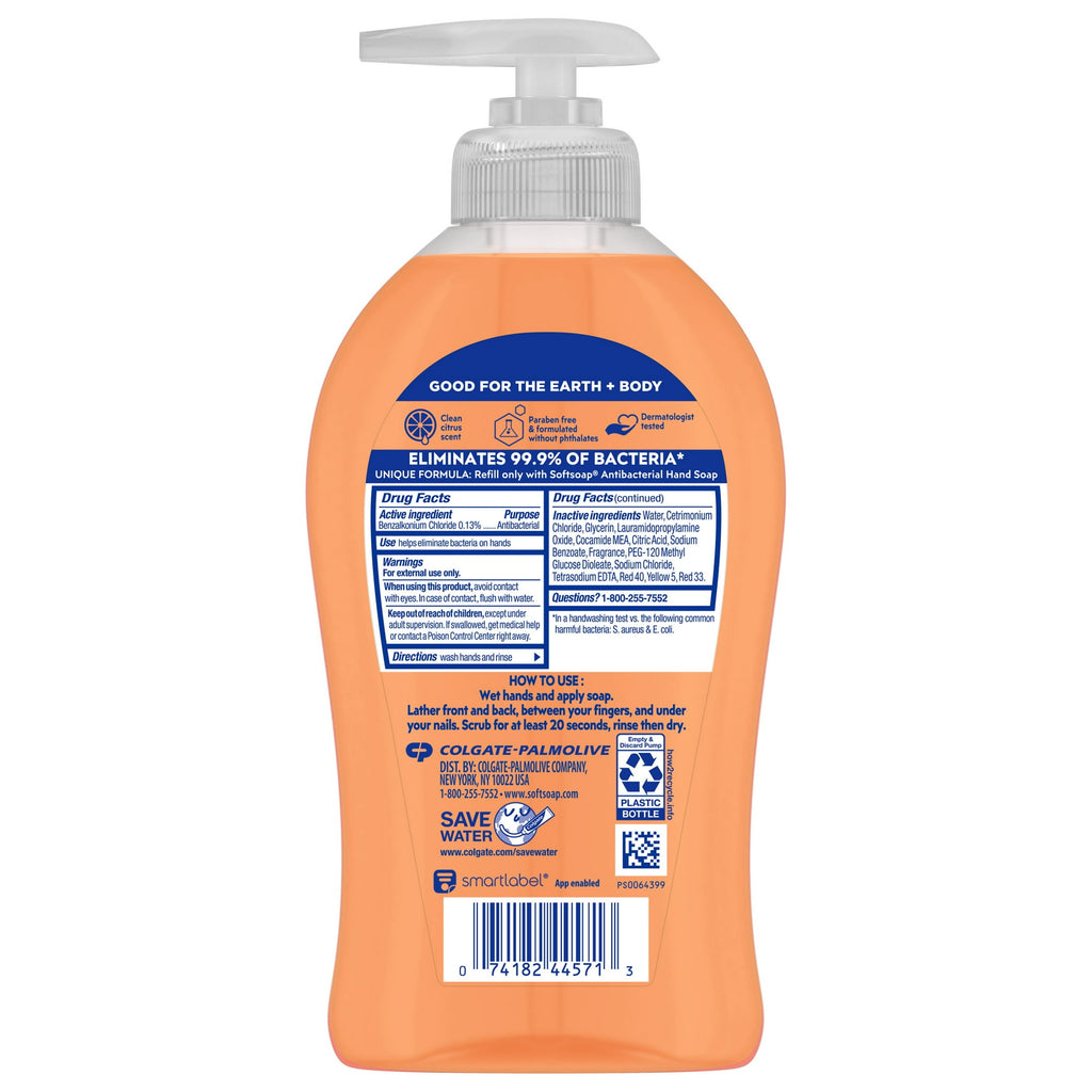 (6 pack) Softsoap Antibacterial Liquid Hand Soap, Crisp Clean, 11.25 Fluid Ounce Bottle