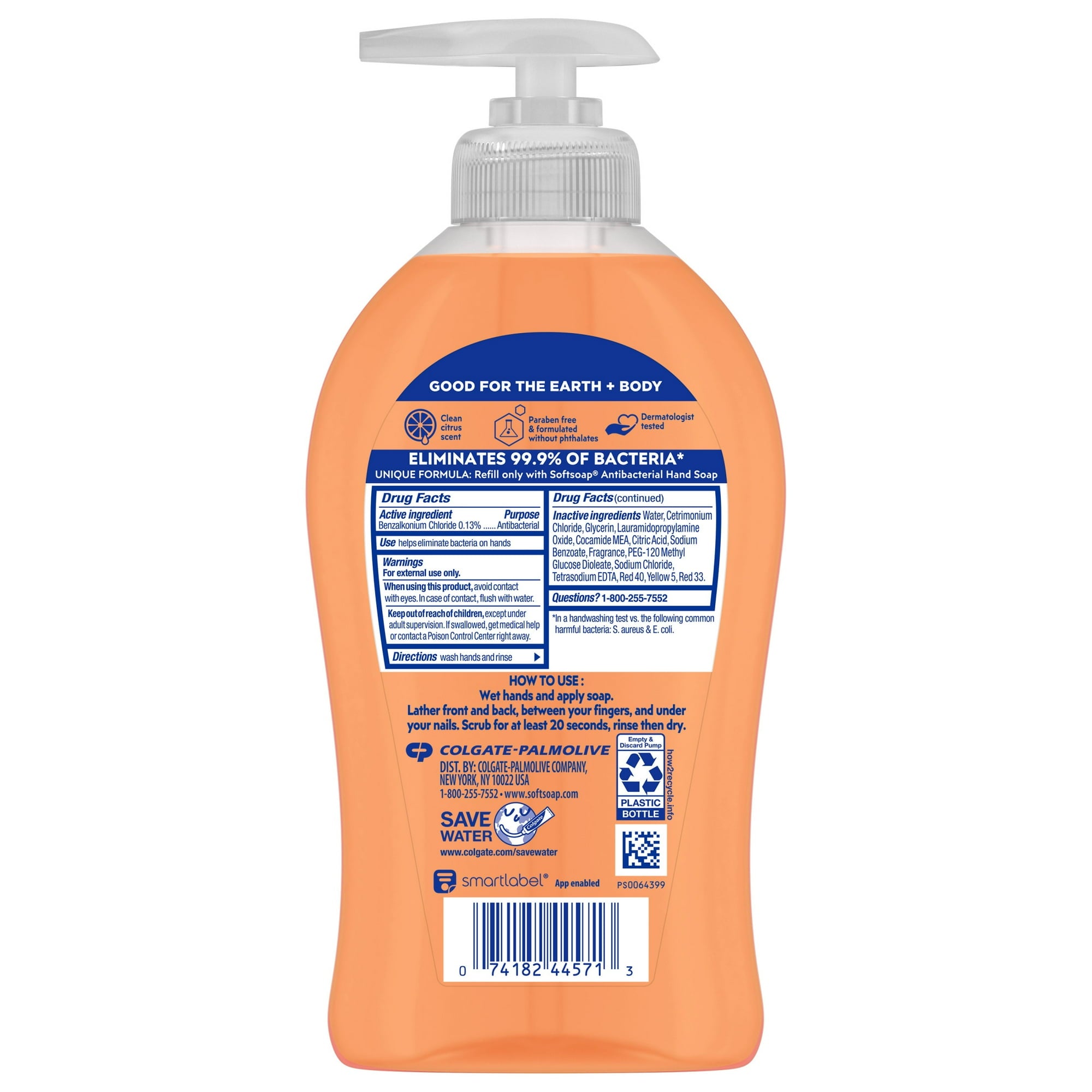 (6 pack) Softsoap Antibacterial Liquid Hand Soap, Crisp Clean, 11.25 Fluid Ounce Bottle