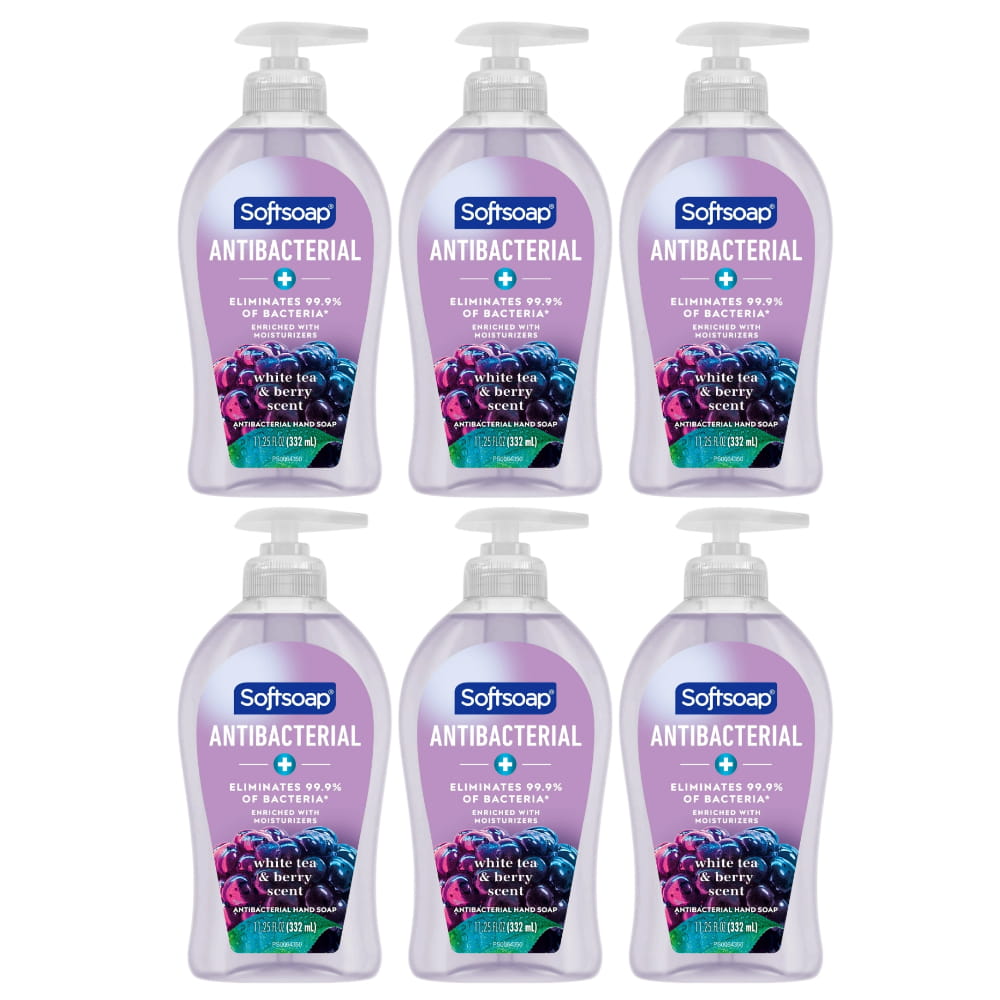 Softsoap Antibacterial Liquid Hand Soap White Tea & Berry 11.25fl oz, 6 Pack
