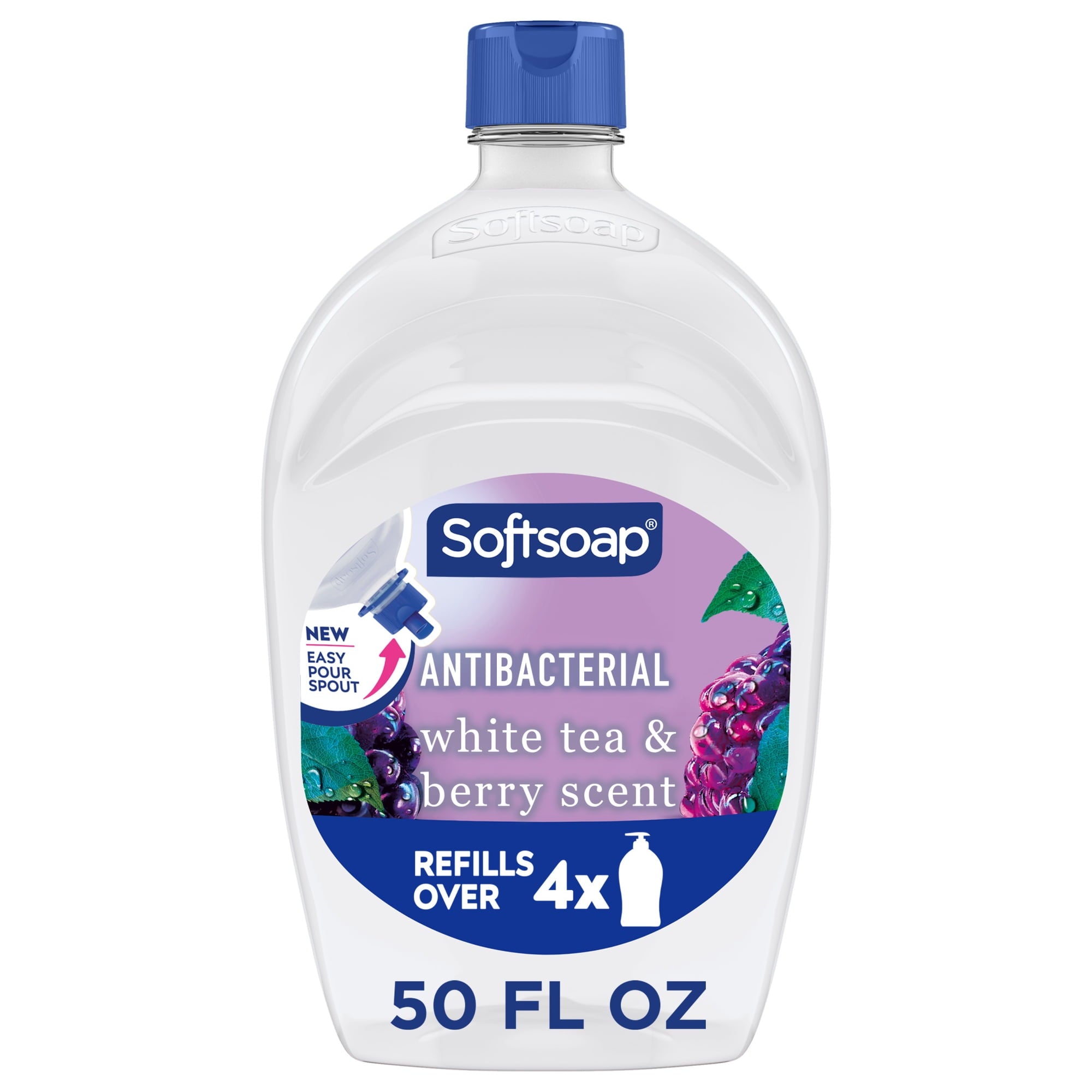 (3 pack) Softsoap Antibacterial Liquid Hand Soap, New Easy Pour Spout, White Tea and Berry Scent, 50 fl oz