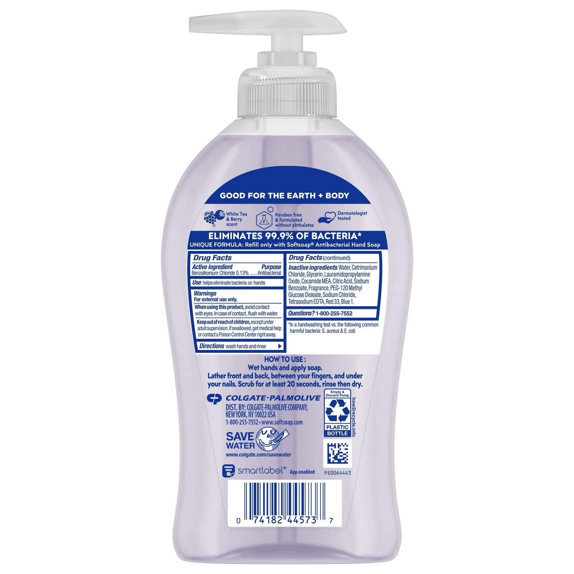 Softsoap Antibacterial Liquid Hand Soap, White Tea and Berry, 11.25 Fluid Ounce 6 Bottle