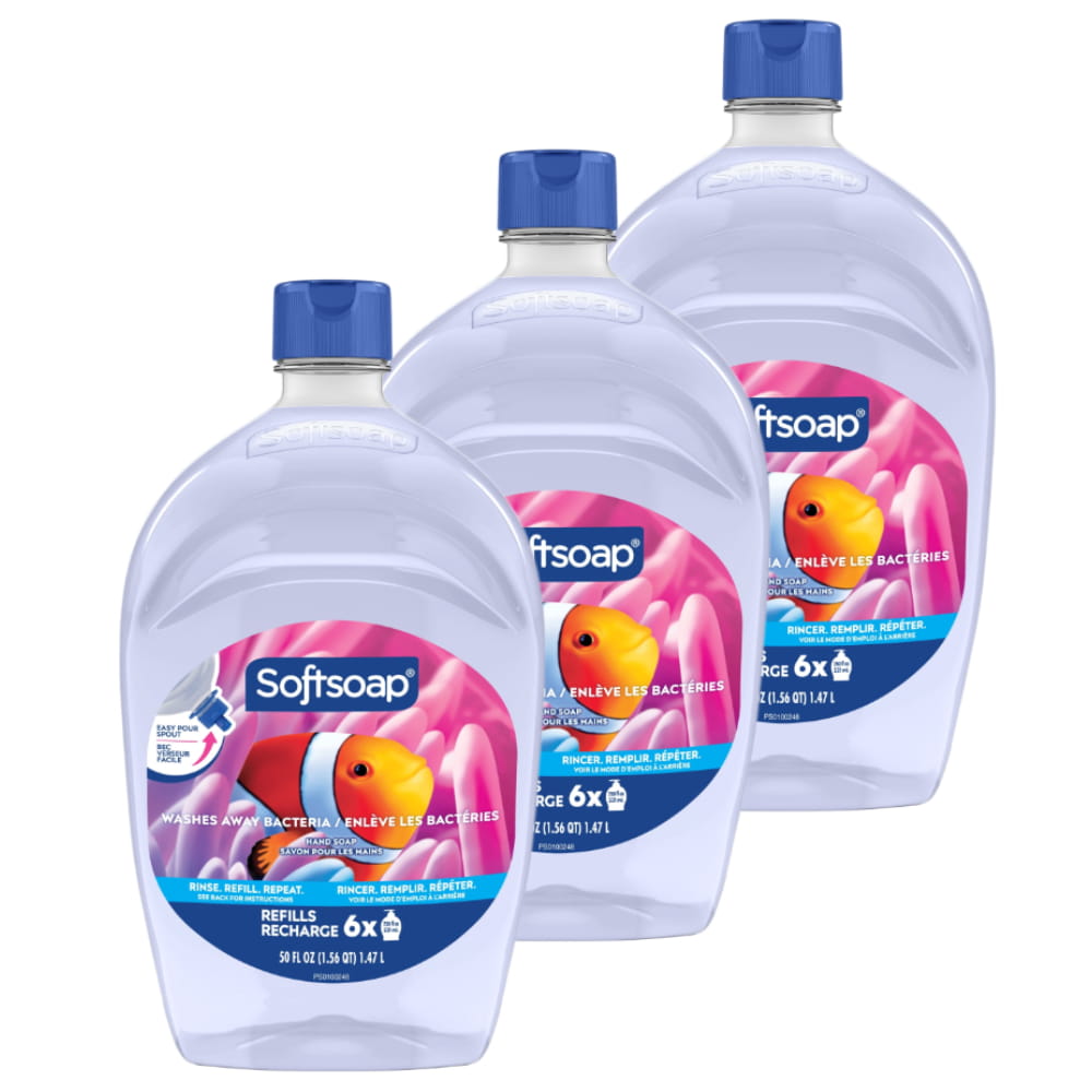 Softsoap Aquarium Moisturizing Liquid Hand Soap Refill 3x50 fl oz, 3 Pack