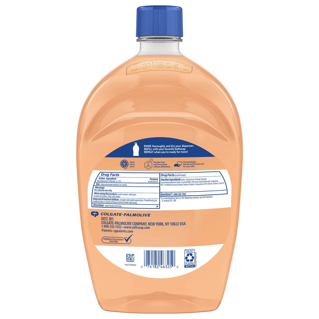 (3 pack) Softsoap Crisp Clean Antibacterial Liquid Hand Soap with New Easy Pour Spout, 50 fl oz Refill Bottle