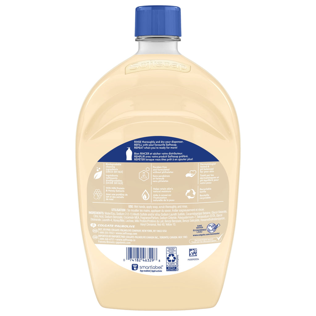 (3 pack) Softsoap Moisturizing Liquid Hand Soap with New Easy Pour Spout, Milk & Honey Scent, 50 fl oz Refill