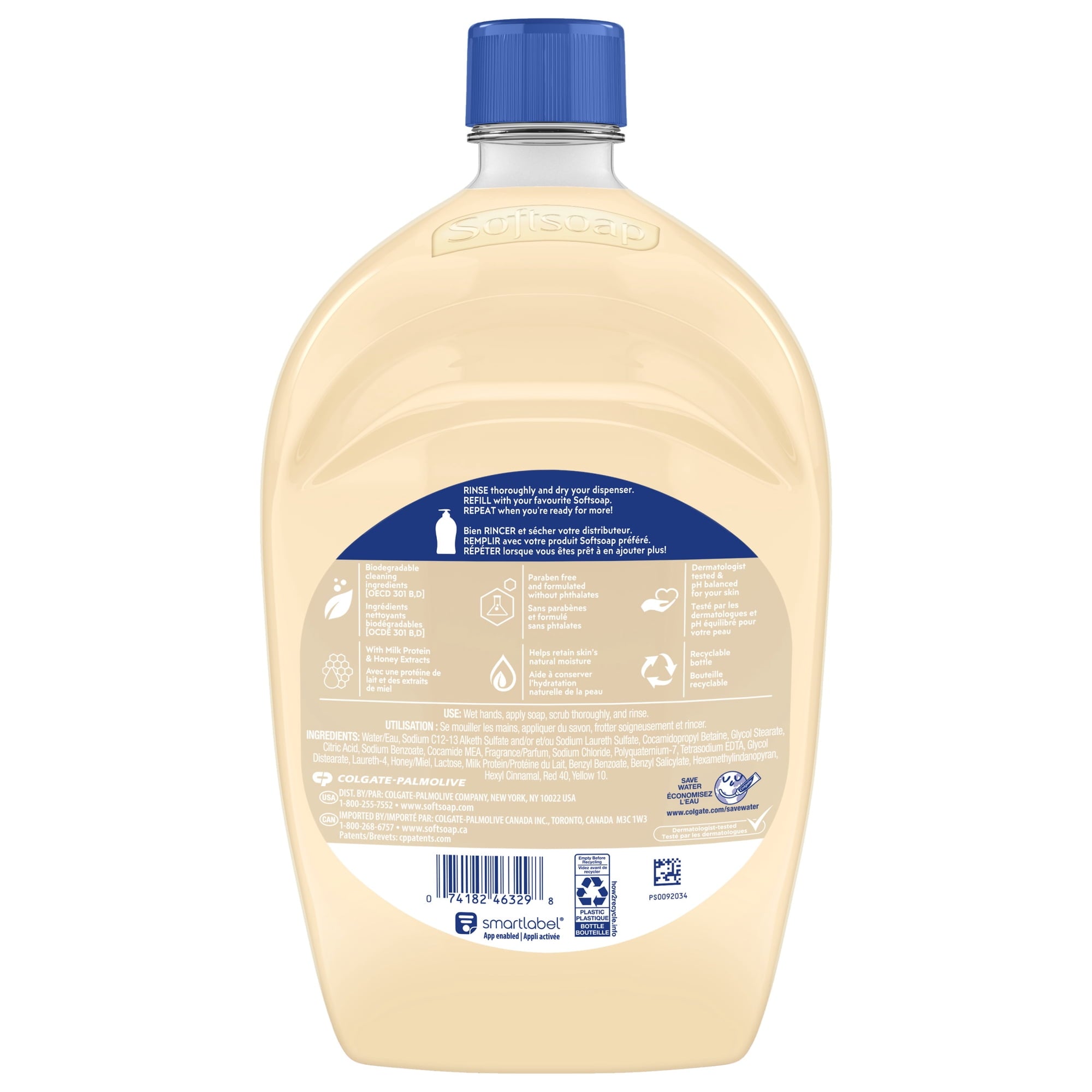 (3 pack) Softsoap Moisturizing Liquid Hand Soap with New Easy Pour Spout, Milk & Honey Scent, 50 fl oz Refill