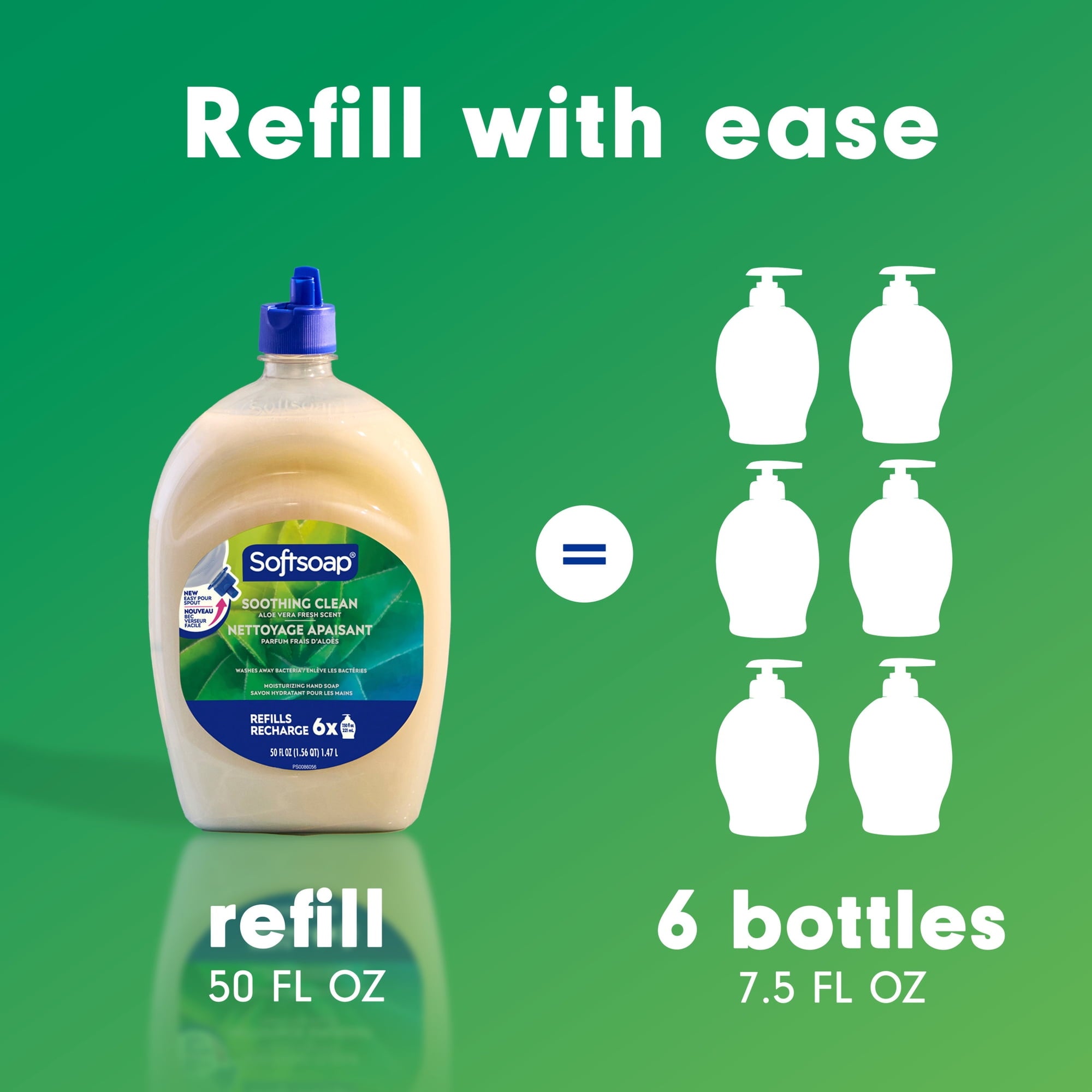 (2 pack) Softsoap Soothing Clean Liquid Hand Soap with New Easy Pour Spout, Aloe Vera Fresh Scent, 50 fl oz